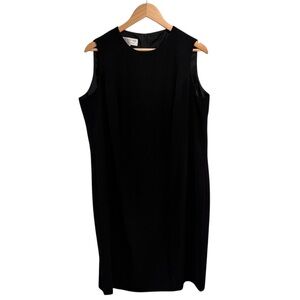 Jones New York Vintage Sleeveless Black Sheath Dress Zipper Enclosure Slit